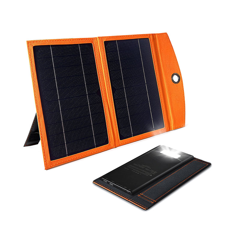 Power Bank portabil de 10000 mAh cu panouri solare de 10 W